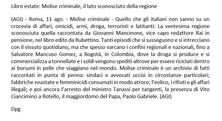 Rassegna stampa AGI